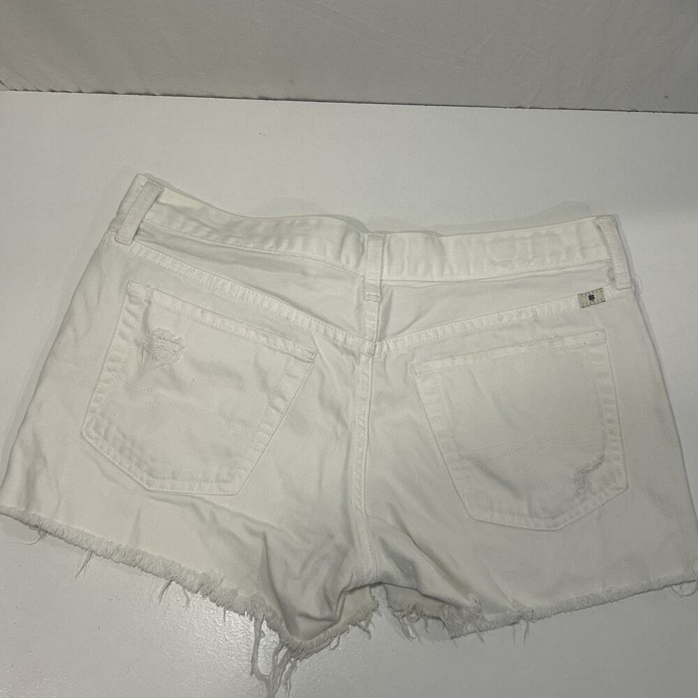Lucky Brand Cut Off White Denim Shorts Size 6 Relaxed Raw Hem Women - Picture 4 of 10